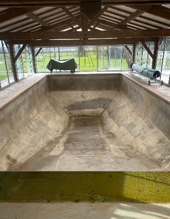 Bassin vidé avant rénovation